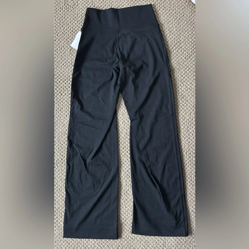 Stylish Wide Leg Black Women's Leggings - Picture 2 of 4